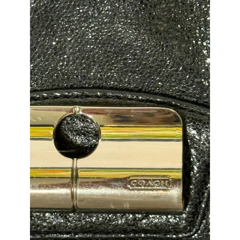 Coach Black Metallic Kristin Pinnacle Leather Classic Tote